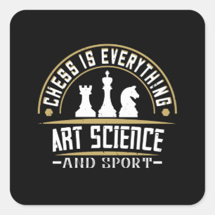 Chess - Chess är konst och idrott Fyrkantigt Klistermärke