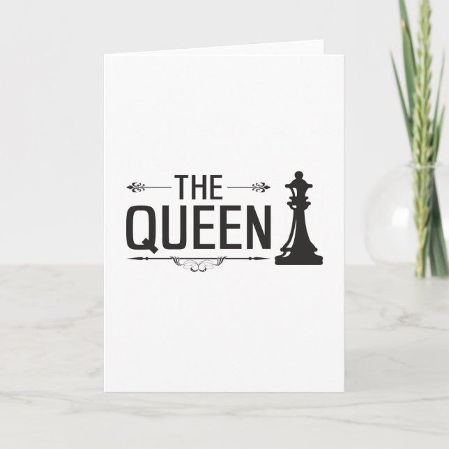 Chess Chess Board Checkmate Queen Board Gift Idea Kort (Framsida)