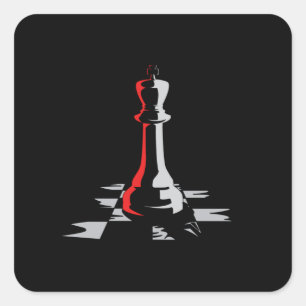 Chess Chess Board Kung Checkmate Board Game Gift Fyrkantigt Klistermärke