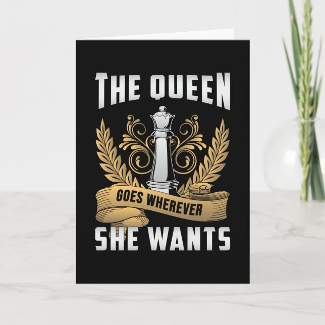 Chess Chess Board Queen Checkmate Board Game Gift Kort (Framsida)