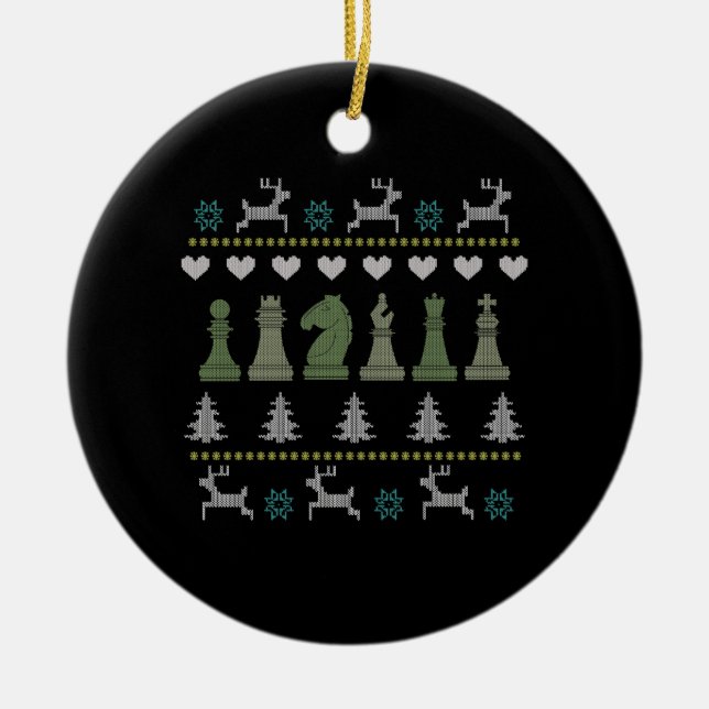 Chess - Chess Delar, god jul Julgransprydnad Keramik (Framsidan)