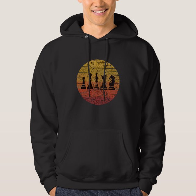 Chess Chess Delar Retro Hoodie (Framsida)