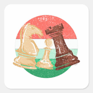 Chess - Chess Delarare Chess Player Gift Fyrkantigt Klistermärke