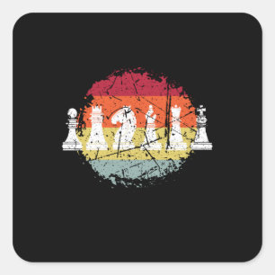 Chess Chess Game Chess Delar Fyrkantigt Klistermärke
