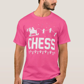 Chess Christmas Candy Cane Lover Santa Sleigh Ches T Shirt