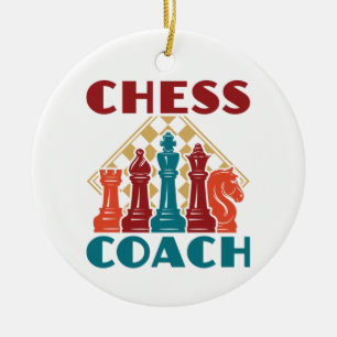 Chess Coach Julgransprydnad Keramik