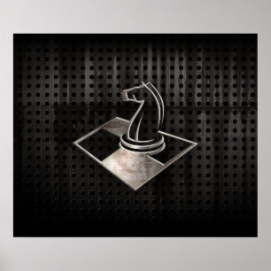 Chess; Coola Black Poster