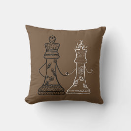 Chess Couple, Kung och Queen Cushion Kudde