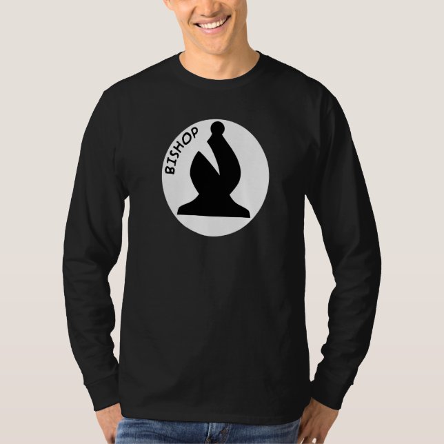 Chess Delar Black Bishop Chess Bishop Black Chess T Shirt (Framsida)