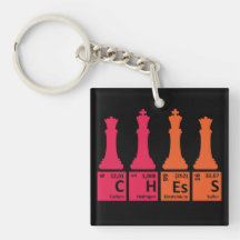 Chess Delar Chemistry Inslag Acrylic Keychain