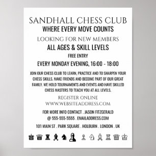 Chess Delar, Chess Klubb Advertising Poster