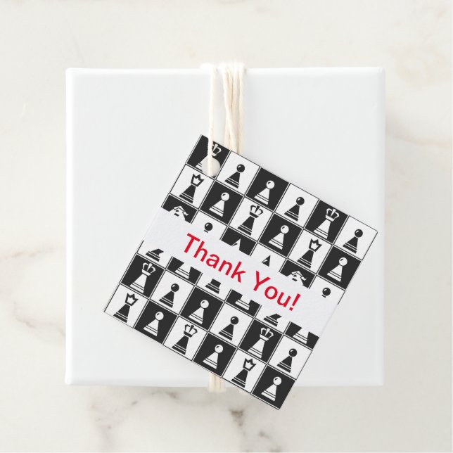 Chess Delar Design Gåvor Etiketter (På plats)