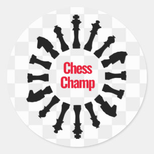 Chess Delar Design Runt Klistermärke