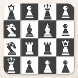 Chess Delar Papper Underlägg Kvadrat
