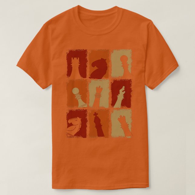 Chess Delar Retro 2 T Shirt (Design framsida)