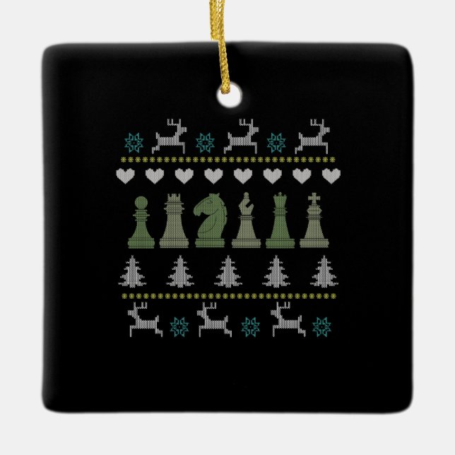Chess Delar Ugly God jul Julgransprydnad Keramik (Framsida)
