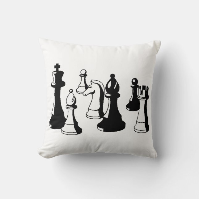 Chess Delar Vintage Art #2 Kudde (Framsida)