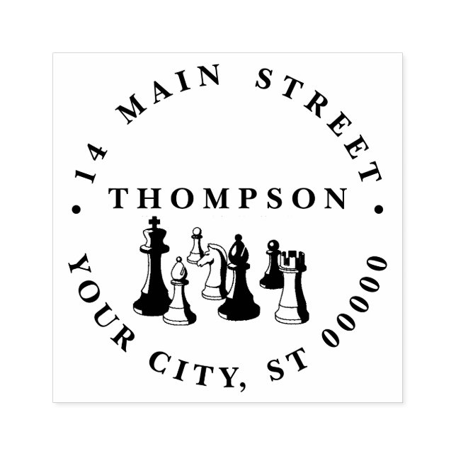 Chess Delar Vintage Art #2 Stämpel (Tryck)