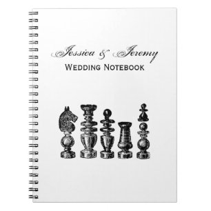 Chess Delar Vintage Art Anteckningsbok