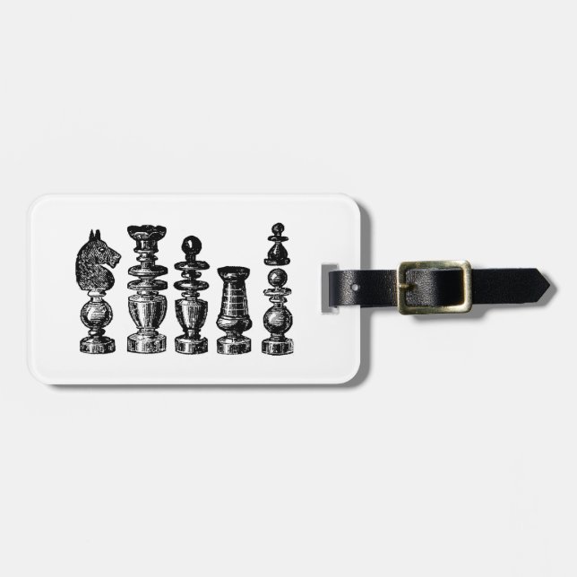 Chess Delar Vintage Art Bagagebricka (Horisontell Framsida)