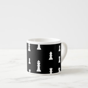 Chess delarare mönster - svart och vitt espressomugg