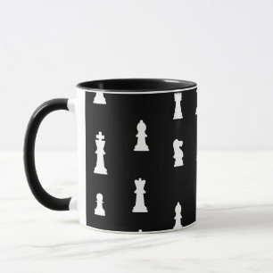 Chess delarare mönster - svart och vitt mugg
