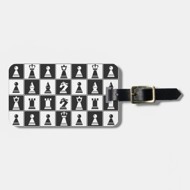 Chess Design Luggage Tag Bagagebricka (Horisontell Framsida)