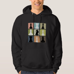 Chess Design med schackbräde för Chess Player Hoodie