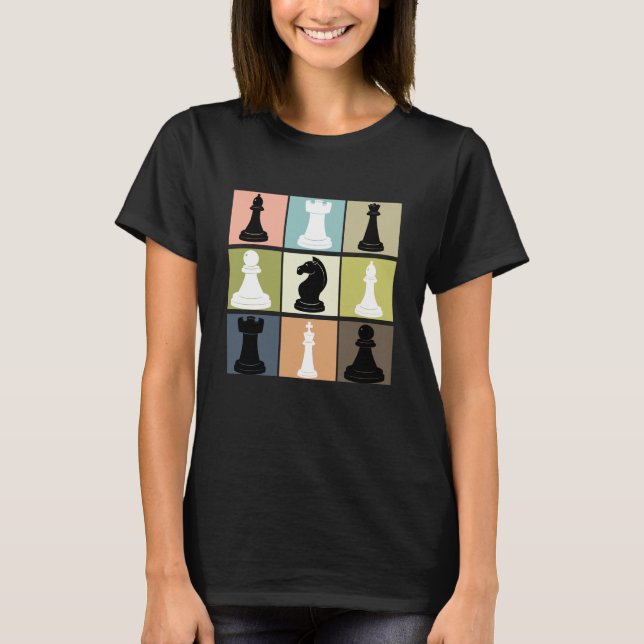 Chess Design med schackbräde för Chess Player T Shirt (Framsida)