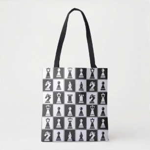 Chess Design Tote Bag Tygkasse