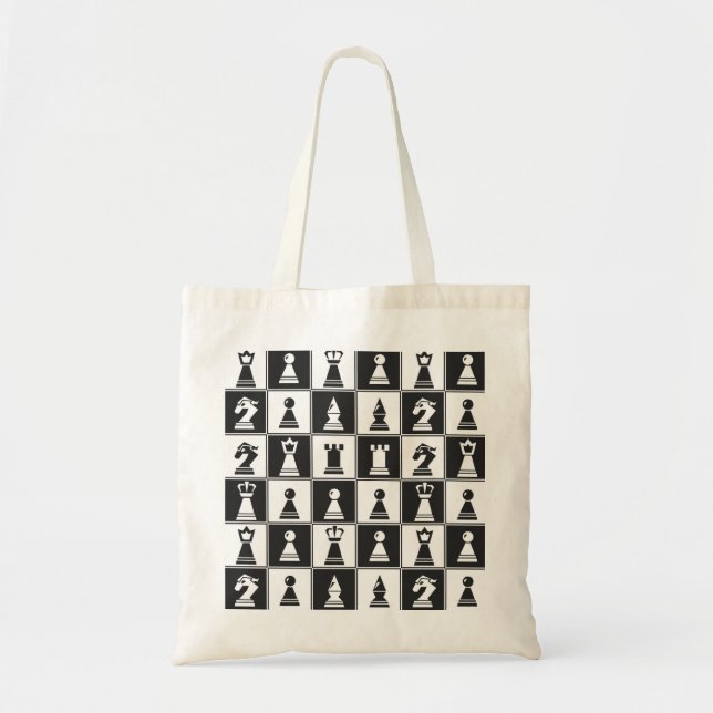 Chess Design Tote Bag Tygkasse (Framsidan)