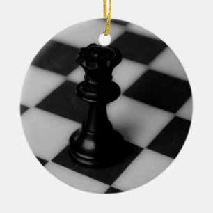 Chess drottning julgransprydnad keramik
