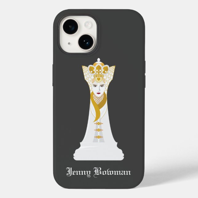 Chess drottning/Personlig Namn Fodral-Mate iPhone  (Baksida)