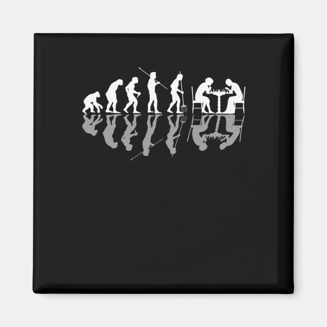 Chess Evolution Chessboard Älskare Chess Gamer Magnet (Framsidan)