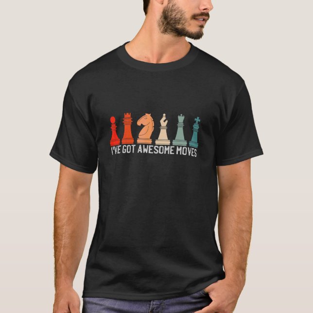 Chess Fantastisk Moves Retro Chess T Shirt (Framsida)
