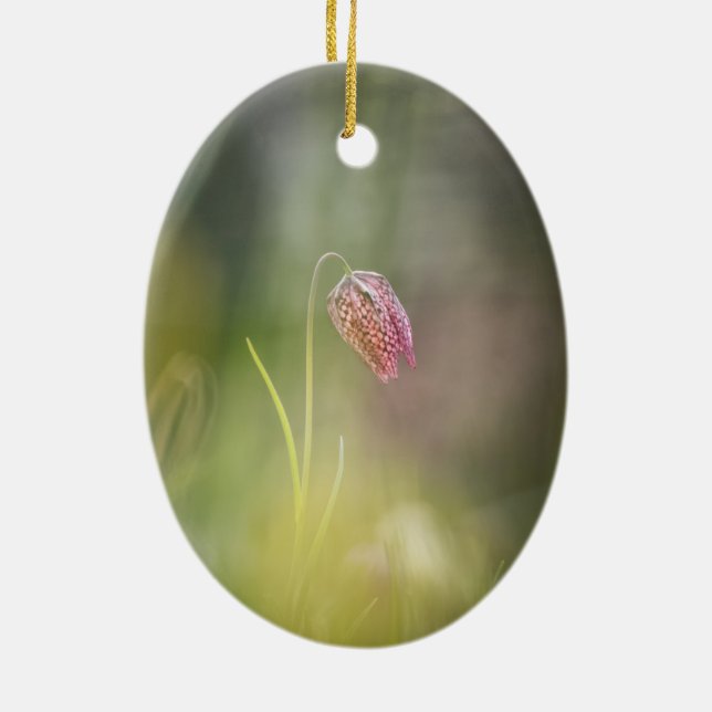 Chess Flower Nature Photo Julgransprydnad Keramik (Baksidan)