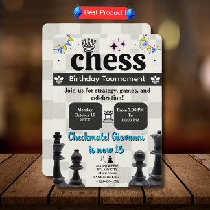 Chess Födelsedagsfest inbjudan för barn och ungdom