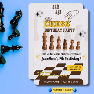 Chess Födelsedagsfest inbjudan för schackspelare