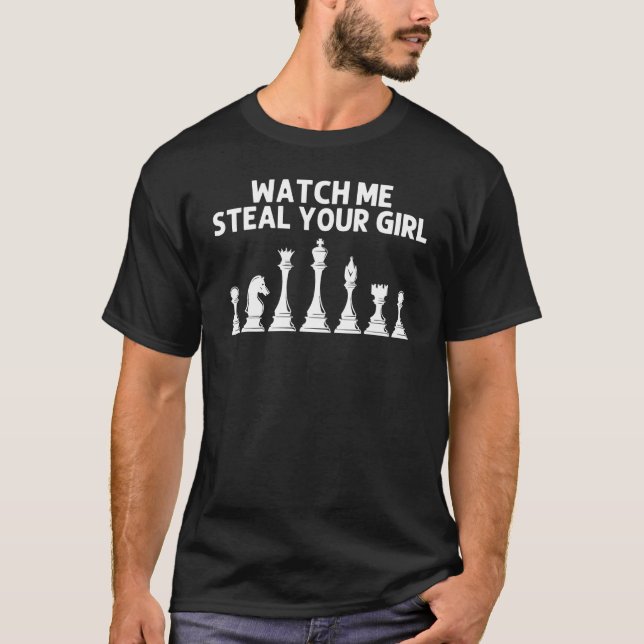 Chess For Men Dad Chess Players Knight Rook Piece T Shirt (Framsida)
