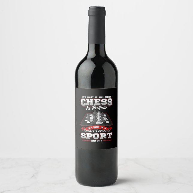 Chess Funny Citates Humor Ord Vinflaska Etikett (Framsida)