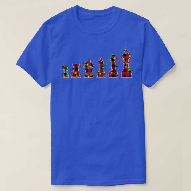 Chess Game Älskare Julafton Ljus Buffalo Play Ches T Shirt (Design framsida)