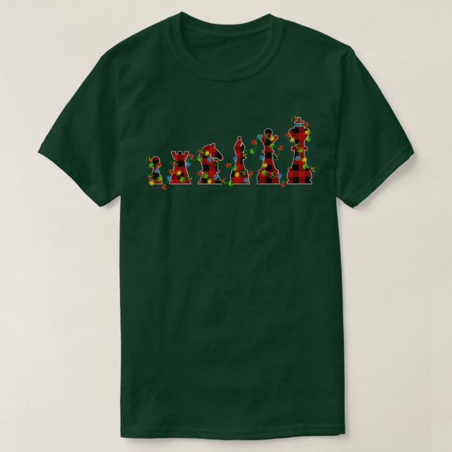 Chess Game Älskare Julafton Ljus Buffalo Play Ches T Shirt (Design framsida)