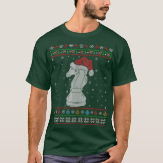 Chess Game Älskare Julafton Ljus Santa Chess Ugly  T Shirt