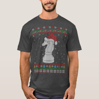 Chess Game Älskare Julafton Ljus Santa Chess Ugly  T Shirt
