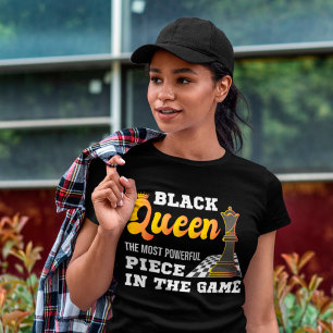 Chess Game Black Queen, mäktigaste afrikanska kvin T Shirt