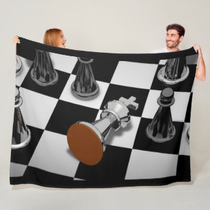 Chess Game Checkmate Flebit Blanket Fleecefilt