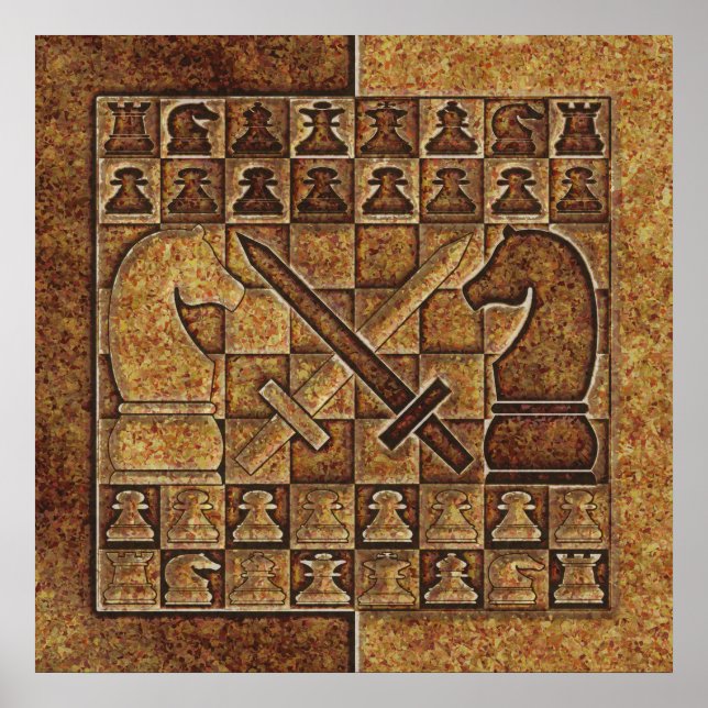 CHESS GAME IN STONE POSTER (Framsidan)