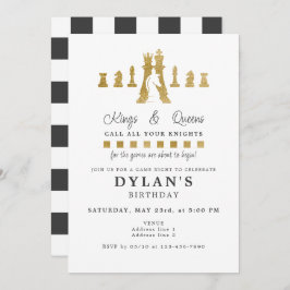 Chess Game Natt Birthday Ring dina Knight Guld Inbjudningar