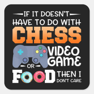 Chess Gift Chess Video Game eller Food Design Fyrkantigt Klistermärke