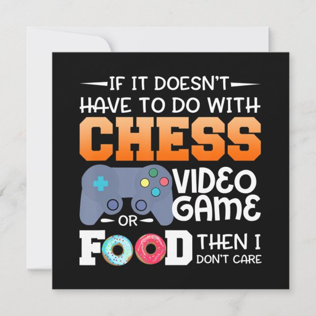 Chess Gift | Chess Video Game eller Food Design Inbjudningar (Framsida)